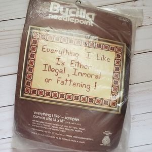 Funny vintage needle point diy